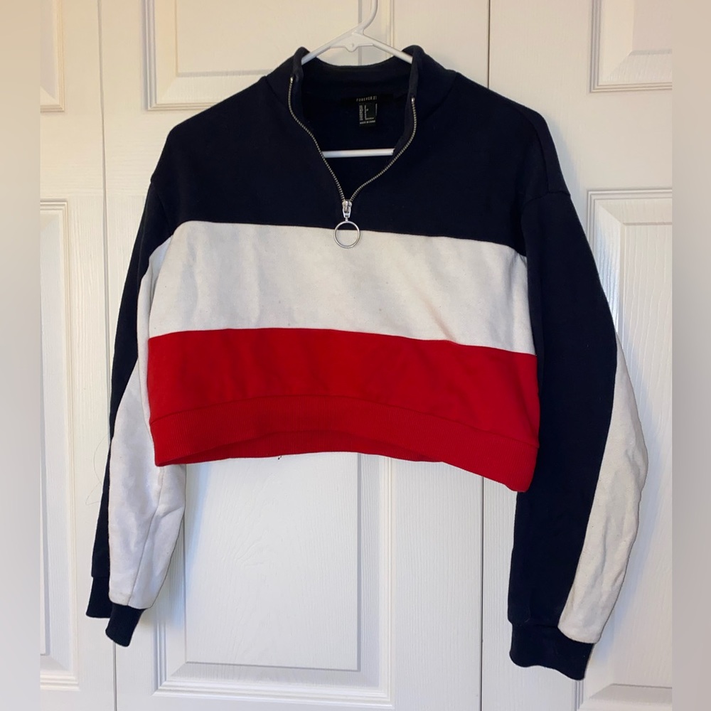 Forever 21 Crop Half Zip Sweater